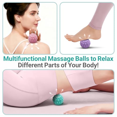 Foot Massage Mat with Two Massage Balls, 5-Zone Acupressure & Reflexology Mat for Various Stimulation, Portable Pressure Point Pad for Feet Relaxation, Pain, Fatigue Relief((Pink) - color: Pink