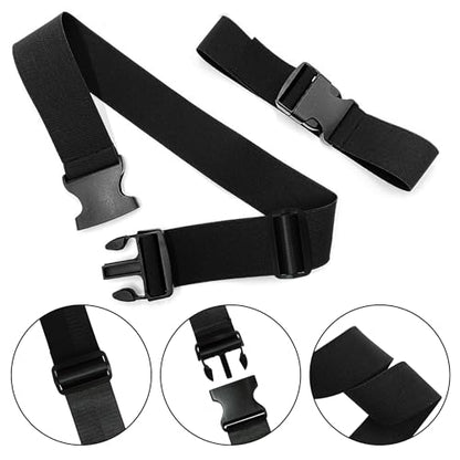 6 Pieces Luggage Straps Patterned Luggage Strap Suitcase Straps Luggage Belt Adjustable Travel Luggage Belt Strap with Quick Release Buckle, 2 inches Wide by 72 inches Long (Pure Black Style) - style: Pure Black Style