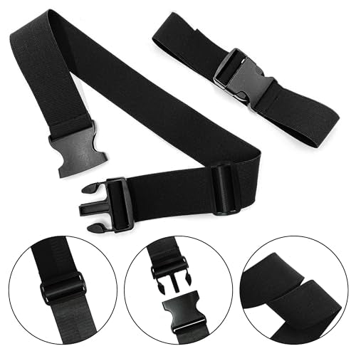 6 Pieces Luggage Straps Patterned Luggage Strap Suitcase Straps Luggage Belt Adjustable Travel Luggage Belt Strap with Quick Release Buckle, 2 inches Wide by 72 inches Long (Pure Black Style) - style: Pure Black Style