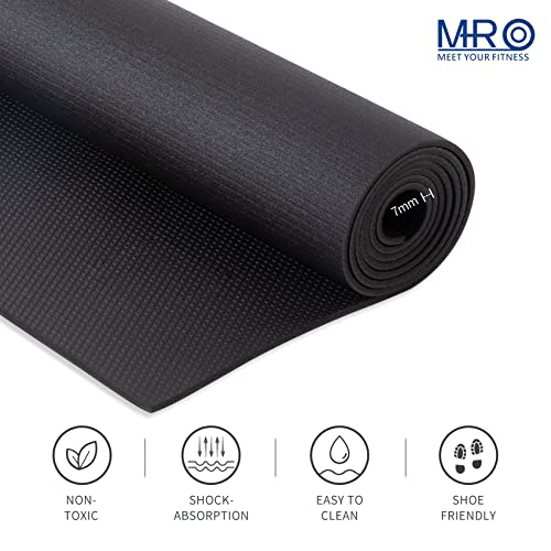 MRO Extra Large Exercise Mat 8'x4.5'/7'x4.5'/6'x4.5'(7mm) - color: Black, size: 7*4.5 FT