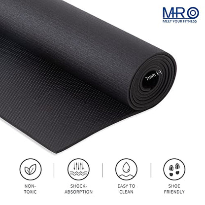 MRO Extra Large Exercise Mat 8'x4.5'/7'x4.5'/6'x4.5'(7mm) - color: Black, size: 7*4.5 FT