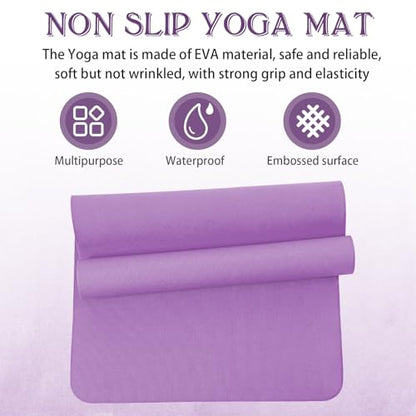 LEIFIDE 10 Pack Yoga Mat Bulk 68'' x 24'' x 4mm Thick Yoga Mat - color: Purple