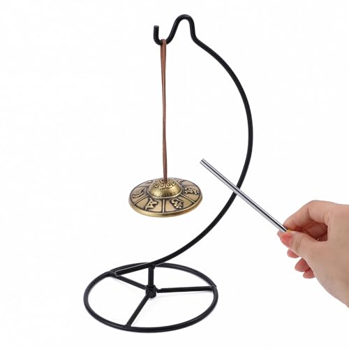 Tingsha Cymbals Tibetan Chime Bells, Healing Bell with Striker(Sanskrit) | 2.5" Table Hanging Bell,Tibetan Finger Cymbals for Spiritual Healing Mindfulness Meditation Yoga Buddhist Relaxation