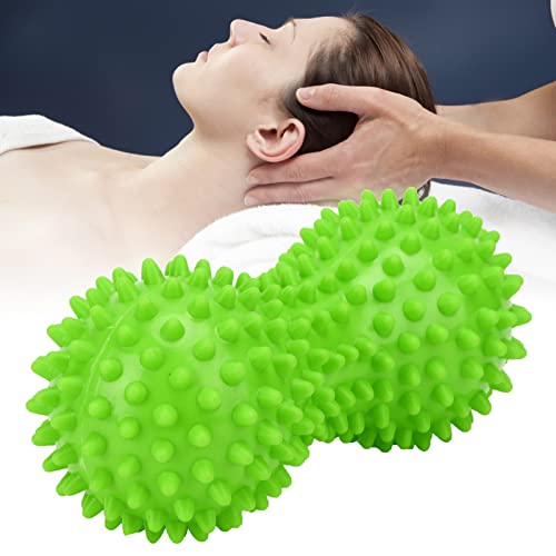 PVC Peanut Massage Ball, Peanut Massage Roller, Spiky Massage Ball, Yoga Spike Ball for Muscle Hand Planta Pedis Relaxation (Green)