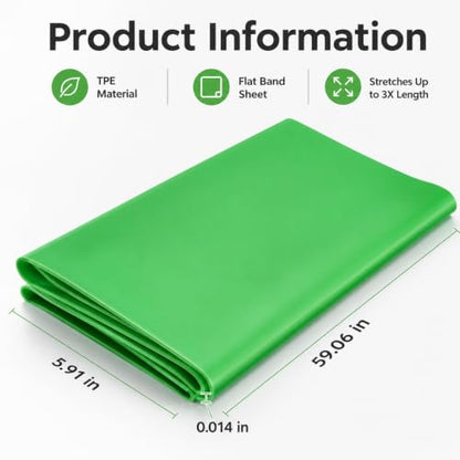 TPE Resistance Bands Flat Exercise Stretch Bands for Yoga Pilates Home Fitness Training - color: Green