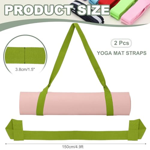 Yoga Mat Straps for Carrying, Adjustable Exercise Mat Sling Holder Multi Purpose Mats Carrier - color: Dark Green