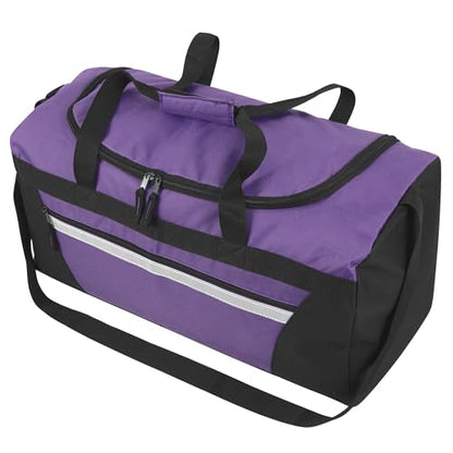 40 Liter, 22 Inch Reflective Duffle Bag with Shoulder Strap for Men, Women, Travel - color: Purple