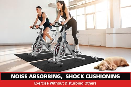 GymCope Treadmill Mat for Hardwood Floor Carpet 7'x3'/6'x3'/6'x2.5'/4'x2' - color: 72"x36"x6mm High-density-black