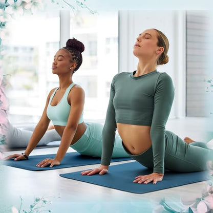 Timgle 12 Pack Yoga Mat Bulk, 4mm Thick Extra Long Sports Mat Anti Slip Tear Resistant Yoga Exercise Set for Fitness Stretching Home Workout Gym and Studio - color: Navy Blue