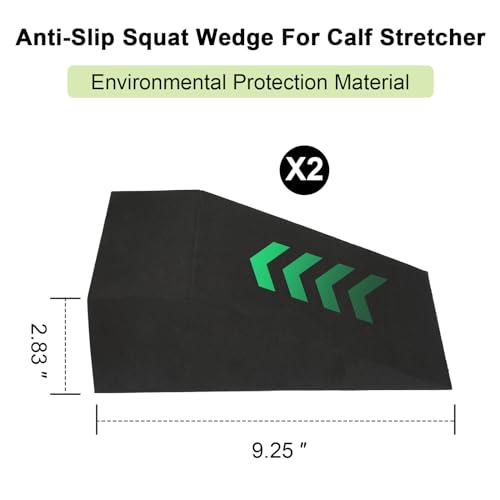 2 Pack Incline Squat Wedge Blocks - Non-Slip Heel Elevated Squat Wedge Boards - Versatile Calf Stretcher Slant Boards Ramp for Yoga, Pilates, Weightlifting, Strength Training & Home Gym Fitness