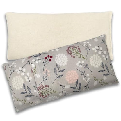 100% USA Handmade, Washable Cotton Eye Pillow 9", Moist Heat Eye Compress, Unscented Hot/Cold Therapy Pack (Berry Leaves, Rice) - color: Berry Leaves
