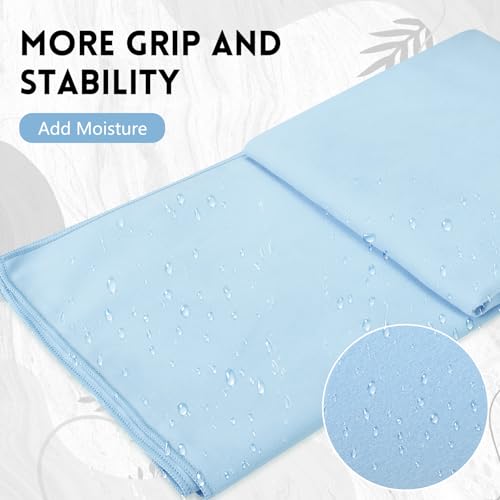 Breling 4 Pack 72" x 24" Hot Yoga Towel Non Slip Microfiber Mat Towel Sweat Absorbent Soft Pilates Mat Essentials for Hot Yoga Pilates Exercise(Blue) - color: Blue