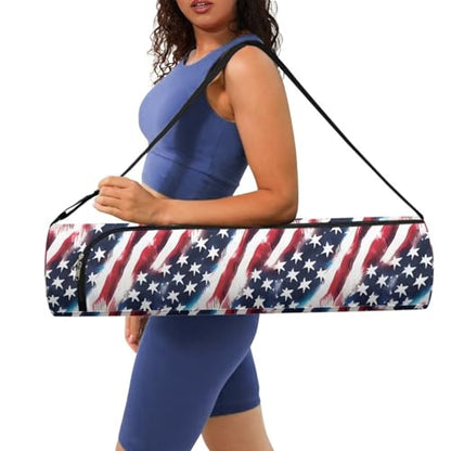 Yoga Mat Bag for Women & Men Full-Zip Yoga Mat Carrier Bag for Class Workout Park with Adjustable Strap - color: American Flag00