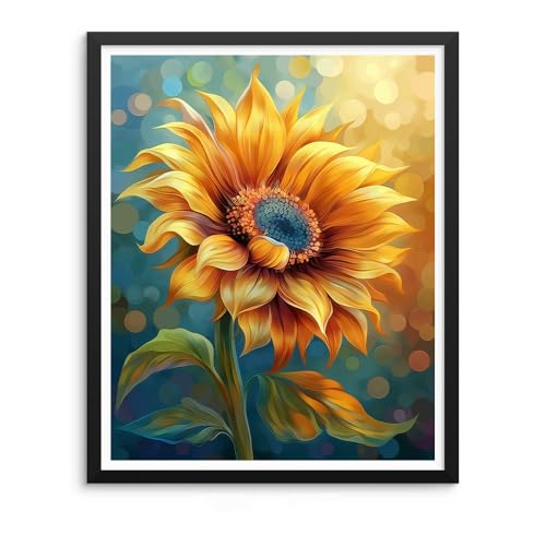 Natuyalo Paint by Numbers Kit for Adults - Sunflower DIY Adult Paint by Number Kits Flowers Acrylic Canvas Painting for Adults Beginners Art Crafts Without Frame, 16x20 Inch - color: ART-01