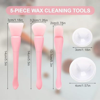 WANDIC Pink Sealing Wax Stamp Scrapers Spoon Shaped Ball Shaped Scrapers Mixing Scrapers Spoon Silicone Cleaning Tools for Sealing Wax Stamp - color: Pink