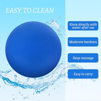 ZUFECY Massage Ball for Foot & Back, 2.5 Inch Rubber Trigger Point Therapy Ball - Myofascial Release Tool for Yoga, Plantar Fasciitis Relief, Muscle Relaxation Hand Massager