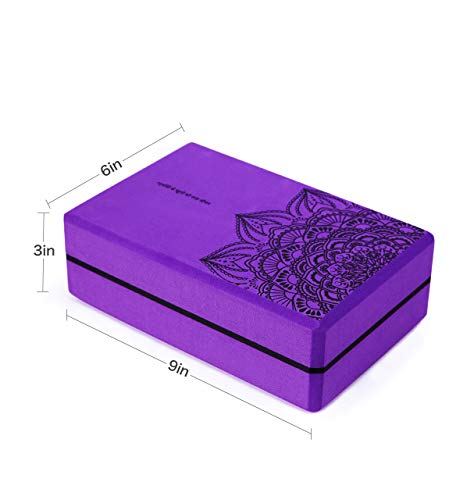 nuveti Yoga Blocks Set of 2, High Density Yoga Brick Foam Blocks to Improve Strength, Flexibility and Balance Brick Foam Blocks - color: Purple