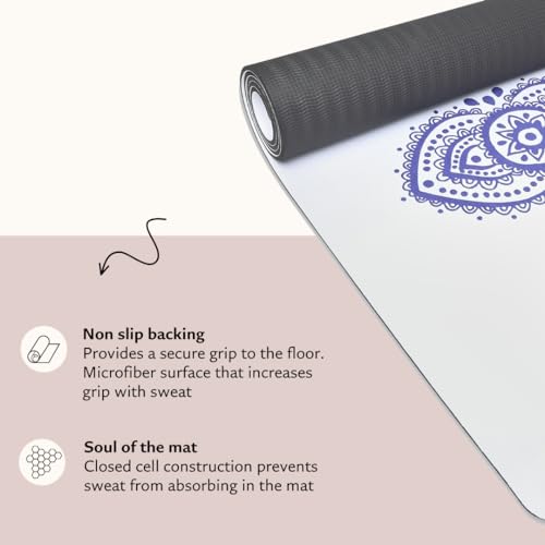 Shakti Warrior TPE Yoga Mat (72 inch x 24 inch x 6mm Thick) | Artist-designed premium TPE yoga mat with a non-slip surface for regular yoga, hot yoga, Pilates, workouts and practice. - color: Chakra 6mm