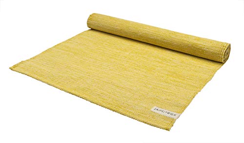 Jade Yoga Organic Cotton Hand Loomed Yoga Mat 72" Indigo - color: Turmeric (Yellow)