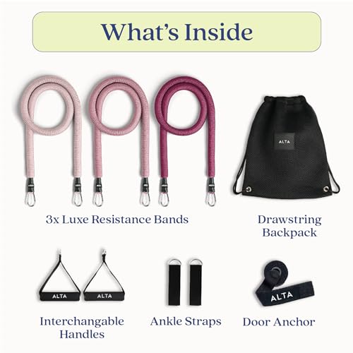 ALTA Resistance Tube Bands for Women, Full Kit Resistance Bands, Set of 3 - color: Burst, size: 3 Band Set