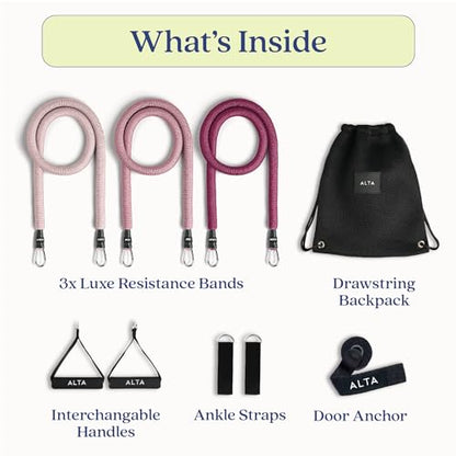 ALTA Resistance Tube Bands for Women, Full Kit Resistance Bands, Set of 3 - color: Burst, size: 3 Band Set