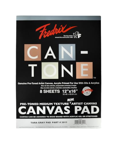 FREDRIX Creative Series Can-Tone Canvas Pad, Gray, 12" x 16" - color: Can-tone Canvas, size: 12" x 16"
