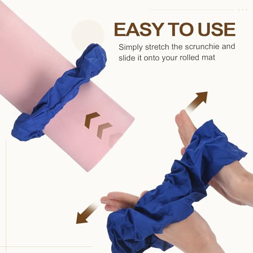 Yoga Mat Scrunchy, Durable & Elastic Fabric Yoga Mat Strap Band - color: Blue
