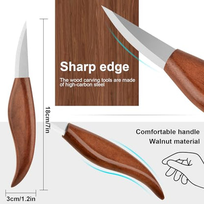 Wood Carving Knife With Leather Strop and Polishing Compound,Whittling Knife,Wood Carving Tools for Beginners,Adults and Kids Whittling Tools (Sloyd Carving Knife) - style: Sloyd Carving Knife