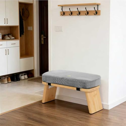 Bamboo Meditation Bench, Foldable Prayer Stool (Grey-Bag) | Meditation Kneeling Bench, Seiza Prayer Bench, Prayer Bench with Meditation Cushion, Kneeling Prayer Stool for Home - color: Grey-bag