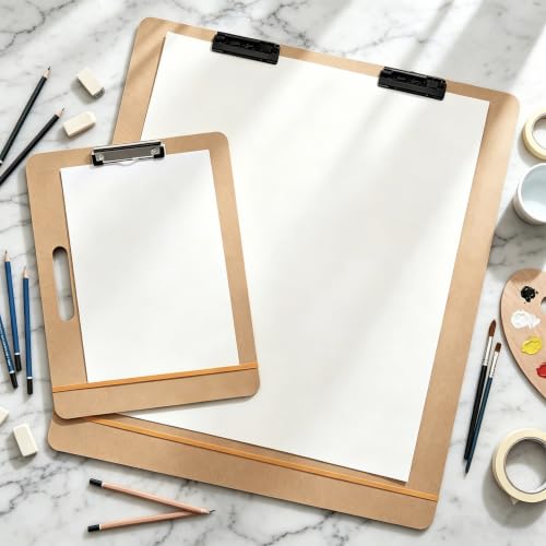 23"x26" Oversized Drawing Board with Clips and Rubber Bands | Big Size Art Board With 2 Clip To Secure Papers. Ideal For Sketching, Art Creation And Studio Use For Artists - size: 23"x26", 1 Pack