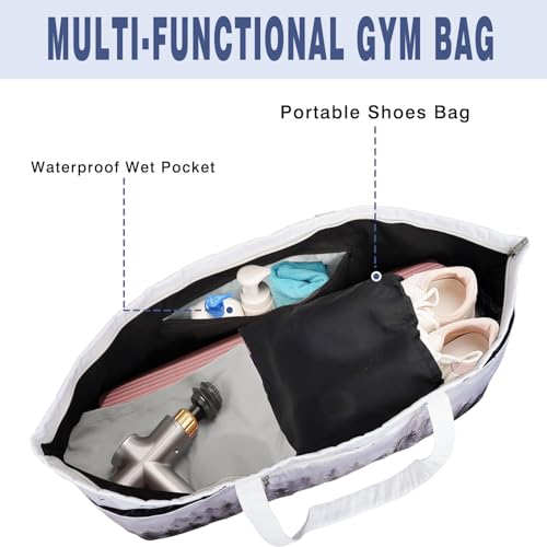 Yoga Mat Bag Yoga Mat Carrier with Shoes Compartment & Wet Pocket Pilates Bag with Zipper Pockets & Yoga Mat Holder Strap Yoga Bags and Carriers Fits All Your Stuff - color: Cloud Forest