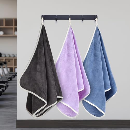 Hoiny 3 Pack Microfiber Gym Towels, Super Soft, Quick Drying, 14.2" x 30"