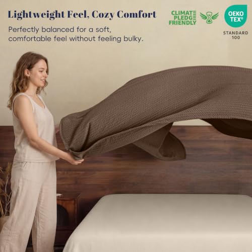 PHF Lightweight Waffle Weave Blanket Twin for Bed Chocolate 66"x90" - color: Chocolate, size: Twin(66"x90")