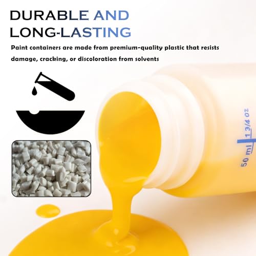 3PCS Car Touch Up Cups for Paint with Brushes,60ml Touch Up Paint Container with Ounce/ml Markings,Paints Touches Up Bottles with Mixing Ball for Fixing Auto Scratches/Damage