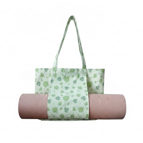 Yoga Mats bag for Women, Canvas Bags for Yoga Mat & Blocks Women, Floral Gym Valentine's Day Gifts for Yoga Lover - color: Grass Green