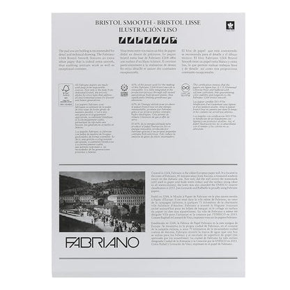 Fabriano 1264 Bristol Smooth Pad, 9" x 12", Glue Bound, 100 lb., 3-Pack - size: 9" x 12", 3-Pack