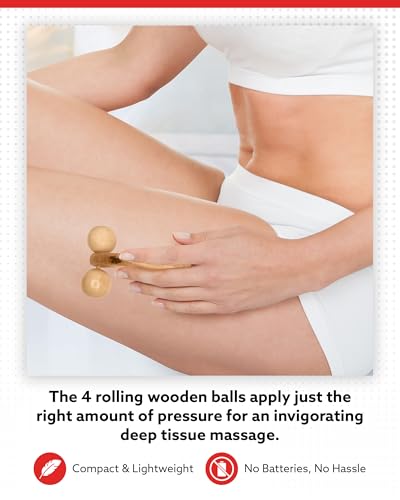 ALPI 4 Balls Wooden Muscle Roller Massager