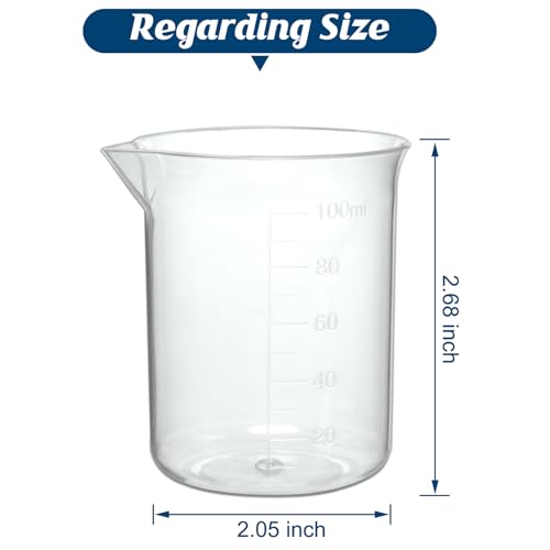 Plastic Measuring Cups, 100ml, Set of 15, for Liquid Measurement and Scientific Experiments - size: 100ML- 15pcs, style: 100ML