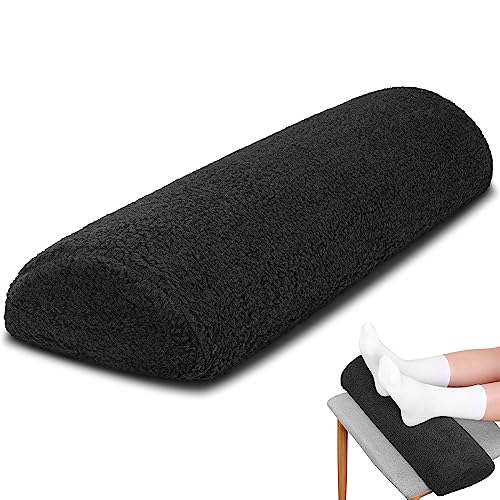 Sintuff Recliner Leg Rest Cushion Sofa Footrest Pillow with Cover Half Moon Bolster Pillow Under Knee Pillow for Sleeping On Back Alleviating Pain, 19.7 x 8 x 3.5 Inch (Black) - color: Black