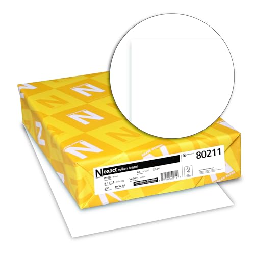 Neenah Exact Vellum Bristol, 8.5" x 11", 67 lb/147 gsm, White, 94 Brightness, 250 Sheets (80211) - size: 250 Count (Pack of 1)