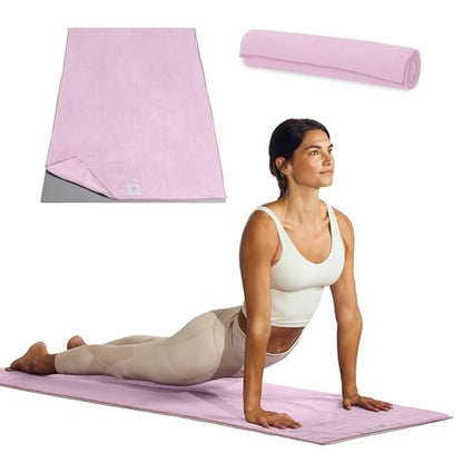 Gaiam Yoga Mat Towel, Non-Slip Microfiber (Heron Lilac) - color: Lilac Lace, size: 1 Towel
