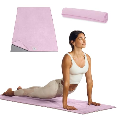 Gaiam Yoga Mat Towel, Non-Slip Microfiber (Heron Lilac) - color: Lilac Lace, size: 1 Towel