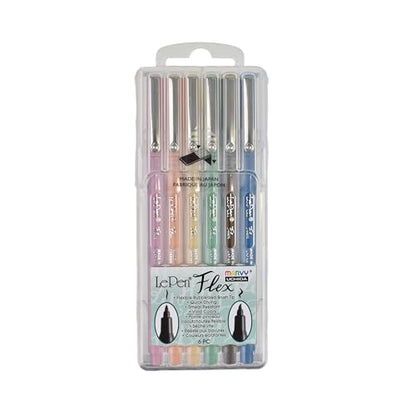 Uchida Le Pen Flex 6 Piece Set, Retro Colors