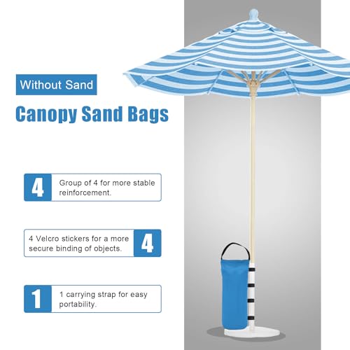 145 LBS Canopy Weights Sand Bags, 4-Pack Sand Bags for Weight Outdoor Advertising Tent Sunshade Fixed Windproof Pop up Canopy Tent Weights (Blue) - color: Blue