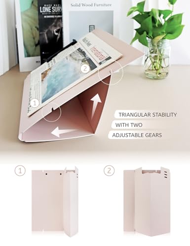 Free Standing Clipboard and Desktop Stand with Adjustable Buckles Easel Back - Foldable Stand and Document Holder for School, Office and Business Use (9.37 x 12.6 inches) (Pink) - style: Pink