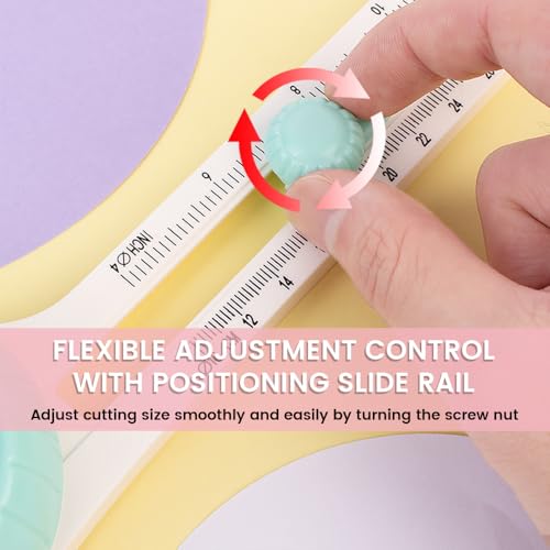 2 Pack Adjustable Circle Cutter Paper Circle Cutter,Round Paper Cutter,Paper Shape Cutter,Circular Paper Cutter, Felt Cutter，with 4 Replaceable Blades for Art and DIY Crafts, Cards Making