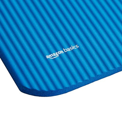 Amazon Basics Extra Thick Exercise Yoga Mat with Carrying Strap - color: Blue, style: 1/2 Inch
