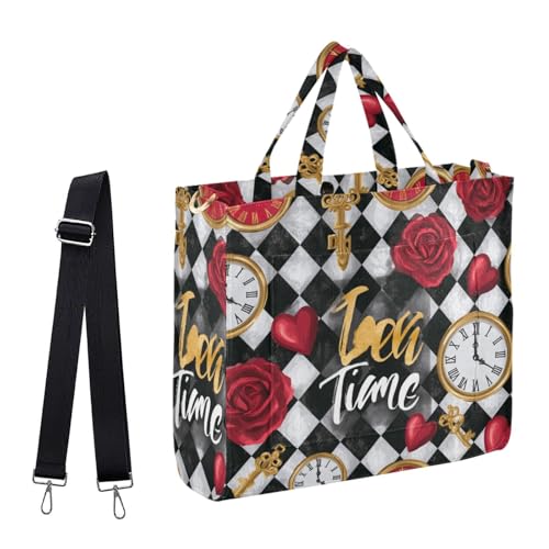Naanle Chic Pattern Corduroy Satchel Tote Shoulder Bag for Women Weekender Travel Beach Shopping Gym - color: Multi-multi-chess Board, size: S-10.2 x 9 x 4 Inches