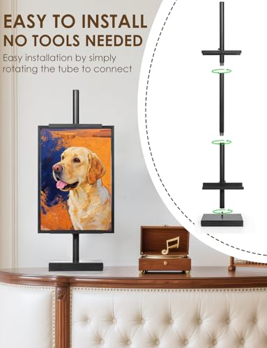 Weighted Base Tabletop Easel (Metal Easels for Display) (29" H Adjustable) Stable Frame Holder for Artwork & Photo Frames, Black