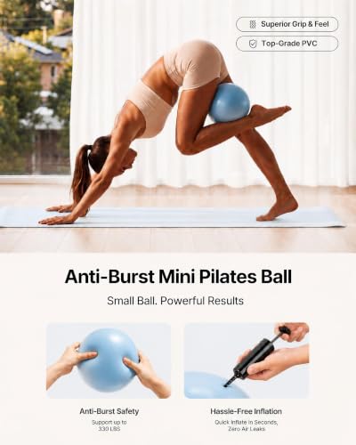 PAETA Pilates Ring Set – 14” Magic Circle (38 lbs Resistance), 9.8” Pilates Ball, 5 Resistance Bands, and Exercise Guide Included for Home Workouts - color: black